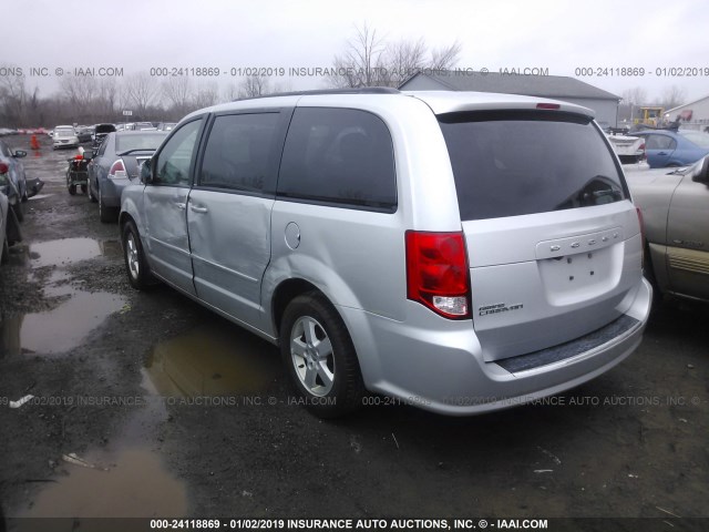 2C4RDGCG6CR139928 - 2012 DODGE GRAND CARAVAN SXT SILVER photo 3