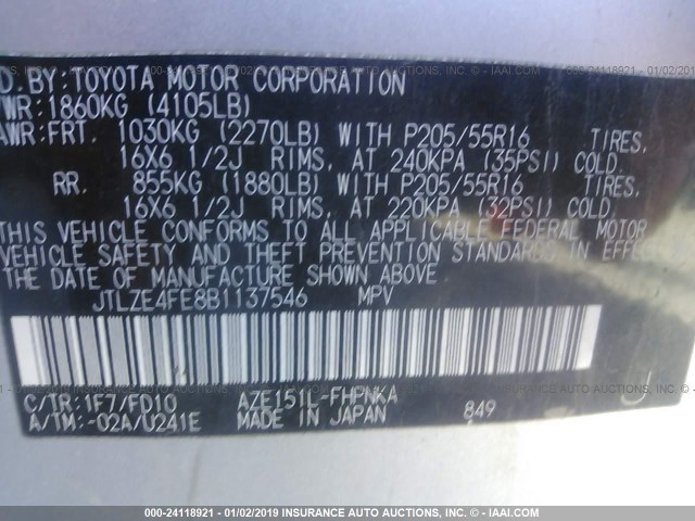 JTLZE4FE8B1137546 - 2011 TOYOTA SCION XB Күміс фото 9