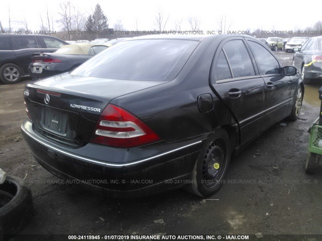 WDBRF40J83A523169 - 2003 MERCEDES-BENZ C 230K SPORT SEDAN BLACK photo 4