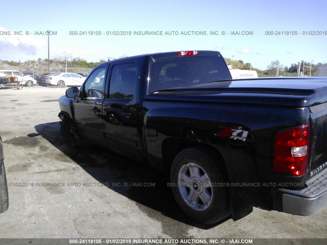 3GCPKSE74DG133646 - 2013 CHEVROLET SILVERADO K1500 LT BLACK photo 3