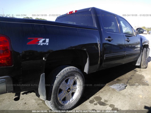 3GCPKSE74DG133646 - 2013 CHEVROLET SILVERADO K1500 LT BLACK photo 4