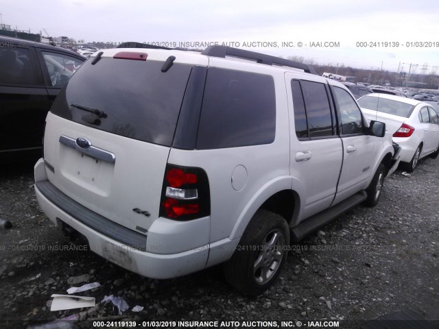 1FMEU73E58UA66800 - 2008 FORD EXPLORER XLT WHITE photo 4