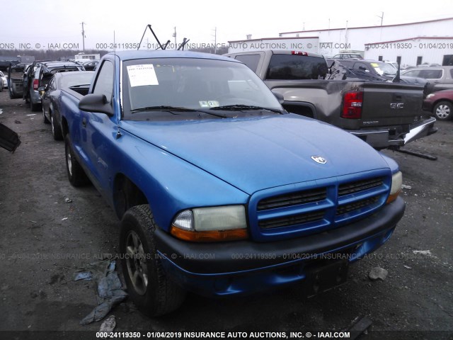 1B7GG26X71S216279 - 2001 DODGE DAKOTA BLUE photo 1