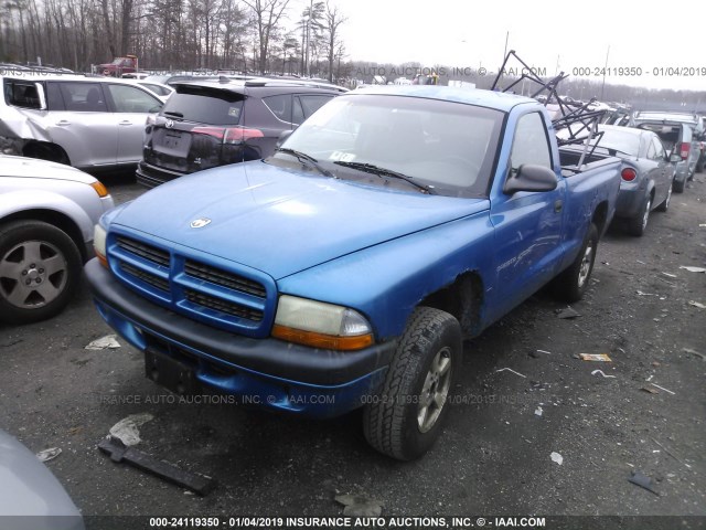 1B7GG26X71S216279 - 2001 DODGE DAKOTA BLUE photo 2