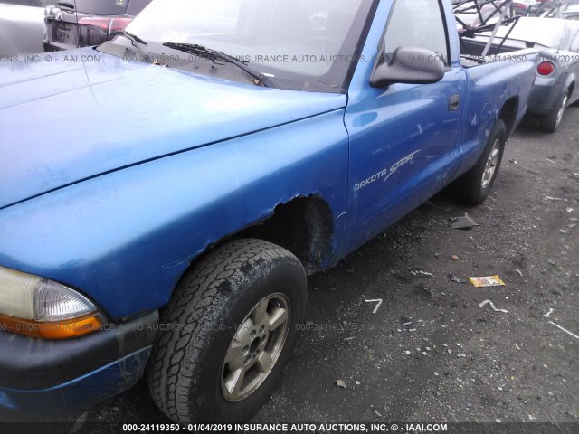 1B7GG26X71S216279 - 2001 DODGE DAKOTA BLUE photo 6