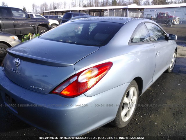 4T1CA30P84U016823 - 2004 TOYOTA CAMRY SOLARA SE/SLE BLUE photo 4