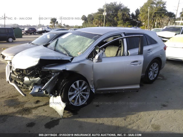 4T3BA3BB2FU069024 - 2015 TOYOTA VENZA LE/XLE SILVER photo 2