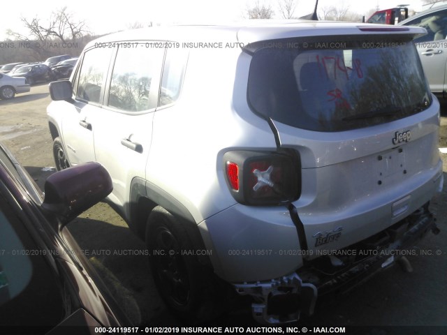 ZACCJBAB2JPH03052 - 2018 JEEP RENEGADE SPORT SILVER photo 3