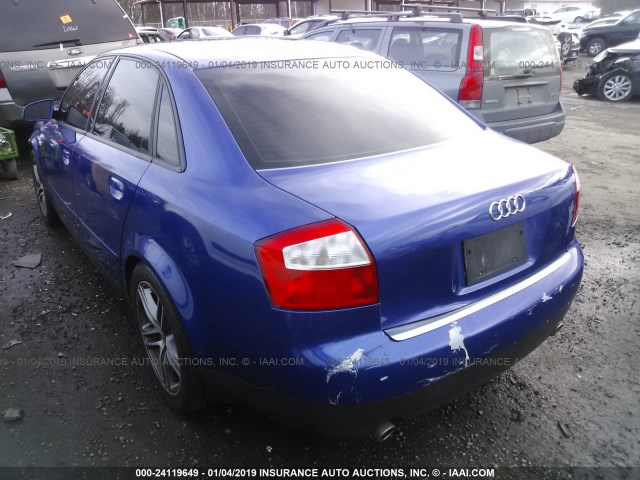 WAULC68E93A243499 - 2003 AUDI A4 1.8T QUATTRO BLUE photo 3