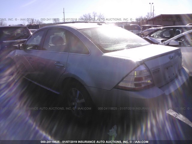 1FAHP24W08G179657 - 2008 FORD TAURUS SEL SILVER photo 3