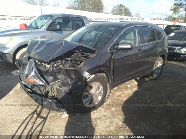 2HKRM3H75EH528822 - 2014 HONDA CR-V EXL GRAY photo 2