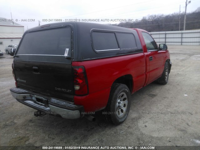 3GCEC14V16G250425 - 2006 CHEVROLET SILVERADO C1500 RED photo 4