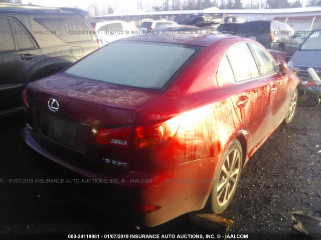 JTHBK262X65023299 - 2006 LEXUS IS 250 RED photo 4