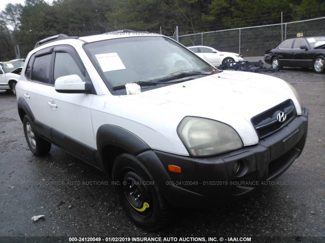 KM8JN12D25U136427 - 2005 HYUNDAI TUCSON GLS/LX WHITE photo 1