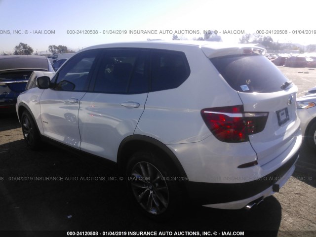 5UXWX9C57E0D39025 - 2014 BMW X3 XDRIVE28I WHITE photo 3