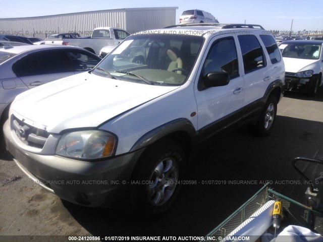 4F2YU08191KM17725 - 2001 MAZDA TRIBUTE LX/ES WHITE photo 2