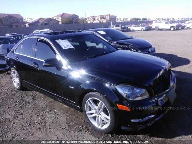 WDDGF4HBXCA636911 - 2012 MERCEDES-BENZ C 250 BLACK photo 1