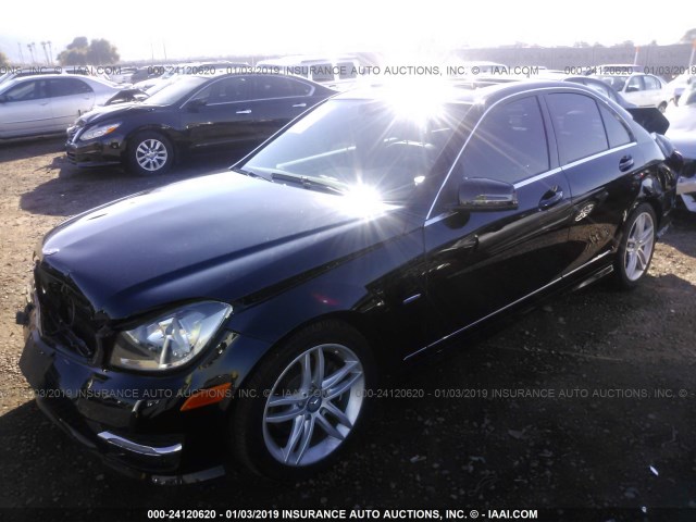 WDDGF4HBXCA636911 - 2012 MERCEDES-BENZ C 250 BLACK photo 2