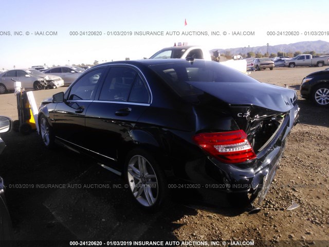 WDDGF4HBXCA636911 - 2012 MERCEDES-BENZ C 250 BLACK photo 3