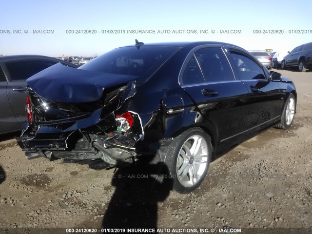 WDDGF4HBXCA636911 - 2012 MERCEDES-BENZ C 250 BLACK photo 4