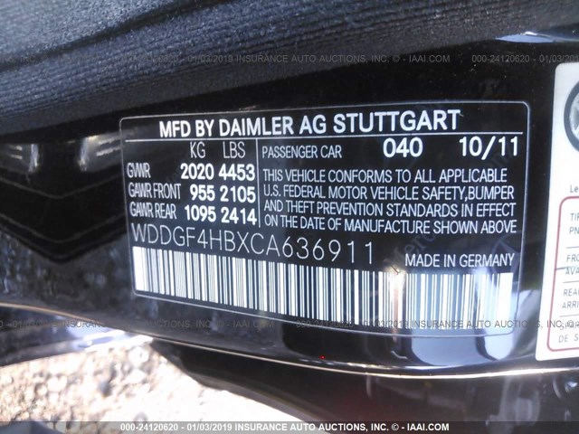 WDDGF4HBXCA636911 - 2012 MERCEDES-BENZ C 250 BLACK photo 9