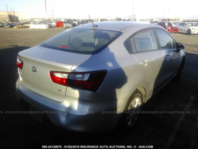 KNADM4A35G6633930 - 2016 KIA RIO LX SILVER photo 4