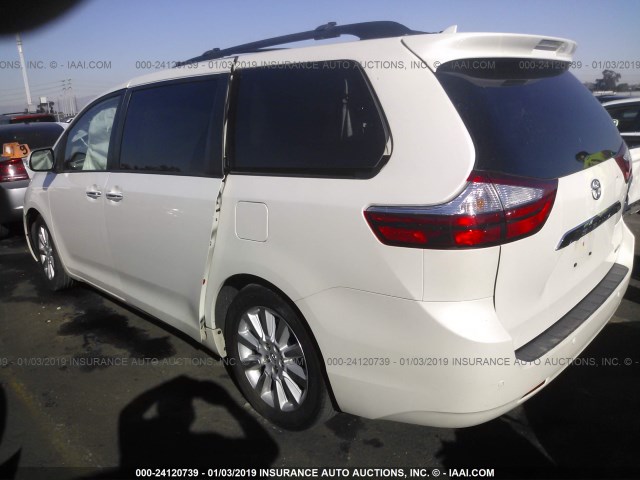 5TDYK3DC6FS531471 - 2015 TOYOTA SIENNA XLE/LIMITED WHITE photo 3