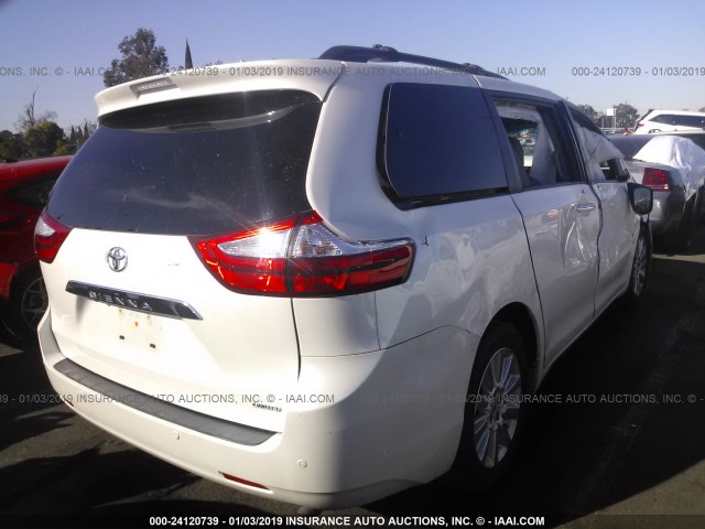 5TDYK3DC6FS531471 - 2015 TOYOTA SIENNA XLE/LIMITED WHITE photo 4