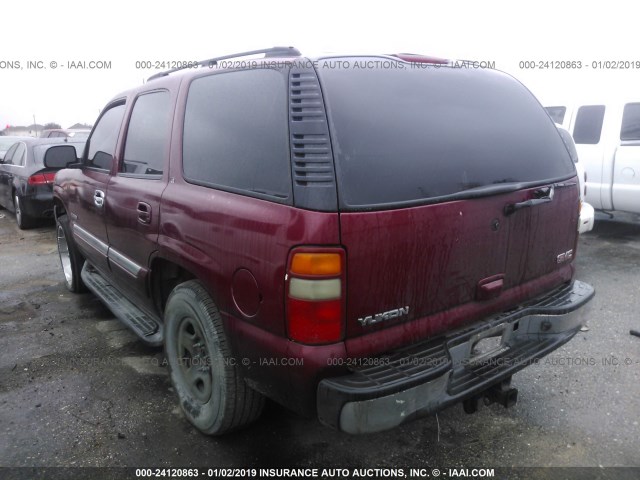 1GKEC13Z64J217778 - 2004 GMC YUKON MAROON photo 3