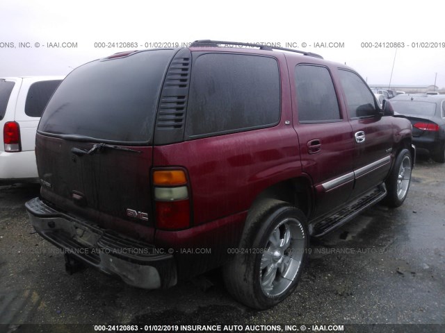 1GKEC13Z64J217778 - 2004 GMC YUKON MAROON photo 4