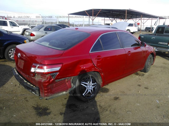 4T1BF3EKXAU110031 - 2010 TOYOTA CAMRY SE/LE/XLE RED photo 4