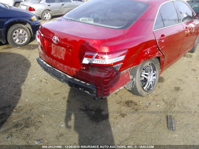 4T1BF3EKXAU110031 - 2010 TOYOTA CAMRY SE/LE/XLE RED photo 6