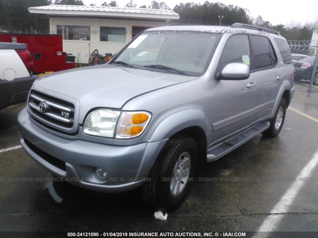 5TDBT48A32S115552 - 2002 TOYOTA SEQUOIA LIMITED SILVER photo 2