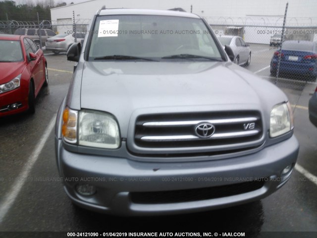 5TDBT48A32S115552 - 2002 TOYOTA SEQUOIA LIMITED SILVER photo 6
