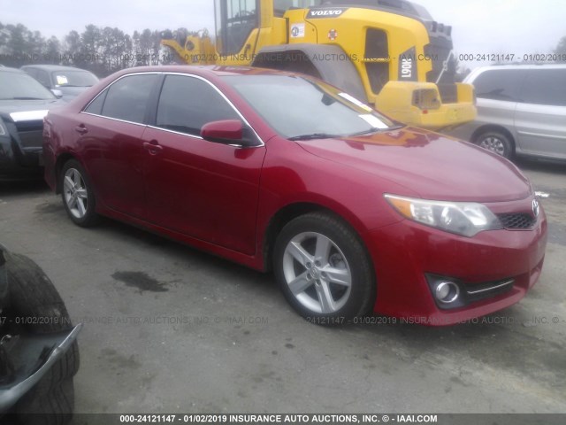 4T1BF1FK2EU787650 - 2014 TOYOTA CAMRY L/SE/LE/XLE RED photo 1