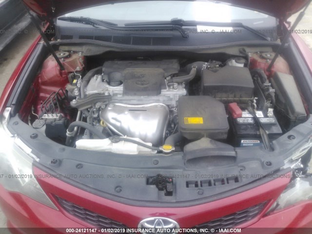 4T1BF1FK2EU787650 - 2014 TOYOTA CAMRY L/SE/LE/XLE RED photo 10