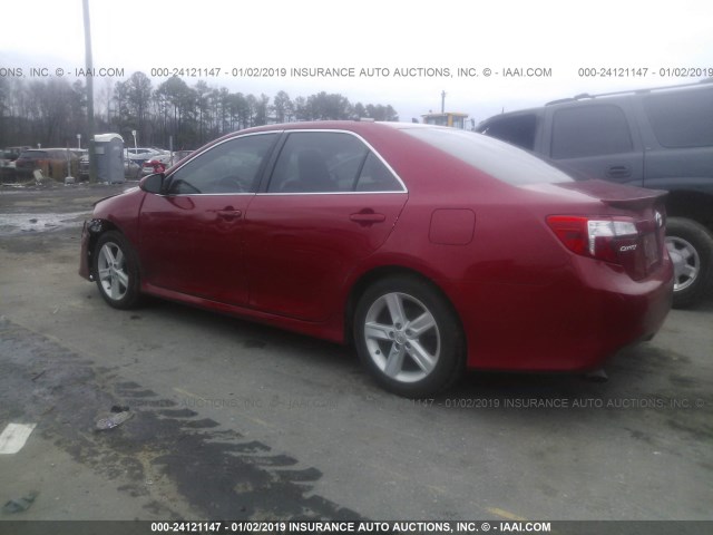 4T1BF1FK2EU787650 - 2014 TOYOTA CAMRY L/SE/LE/XLE RED photo 3
