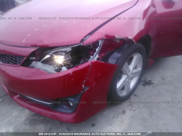 4T1BF1FK2EU787650 - 2014 TOYOTA CAMRY L/SE/LE/XLE RED photo 6
