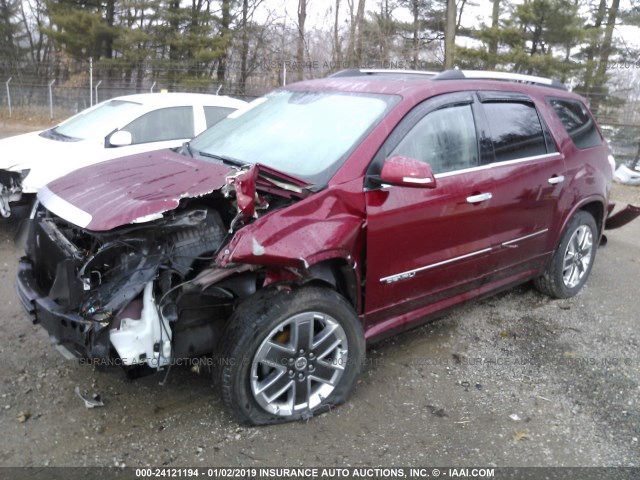 1GKKVTEDXBJ320905 - 2011 GMC ACADIA DENALI RED photo 2