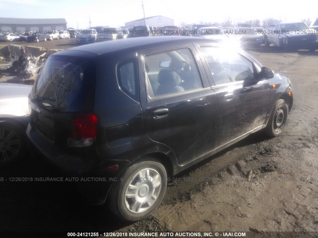 KL1TD62654B277752 - 2004 CHEVROLET AVEO BLACK photo 4