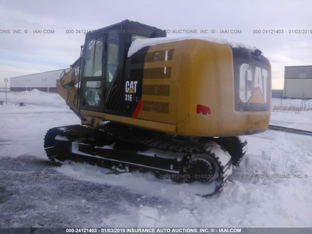 CAT0316FAYDL00169 - 2016 CATERPILLAR 316FL  YELLOW photo 3