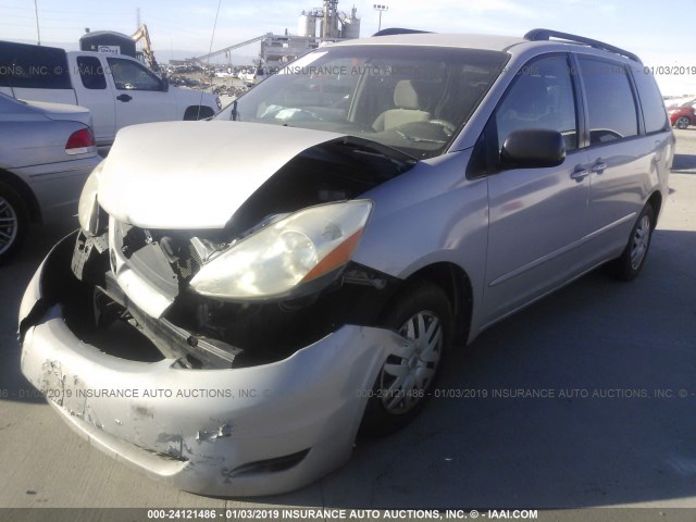 5TDZK23C58S195816 - 2008 TOYOTA SIENNA CE/LE SILVER photo 2