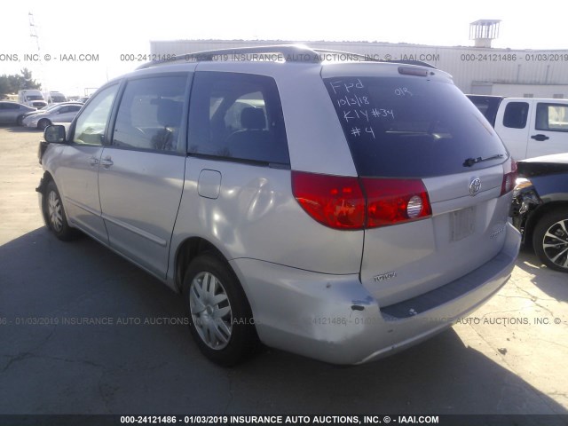 5TDZK23C58S195816 - 2008 TOYOTA SIENNA CE/LE SILVER photo 3