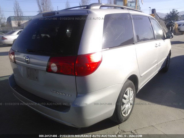 5TDZK23C58S195816 - 2008 TOYOTA SIENNA CE/LE SILVER photo 4