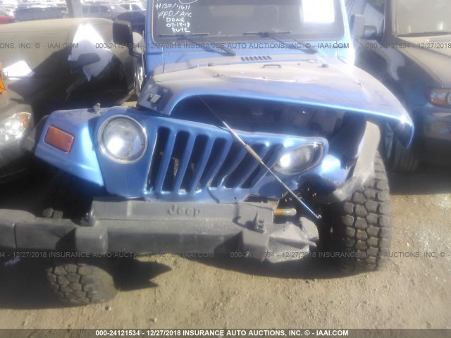 1J4FY19S4XP434611 - 1999 JEEP WRANGLER / TJ SPORT BLUE photo 6