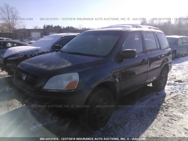 2HKYF18105H562141 - 2005 HONDA PILOT LX GRAY photo 2