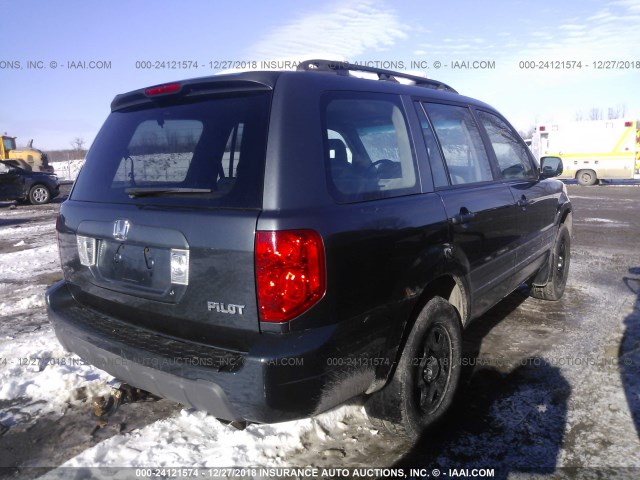 2HKYF18105H562141 - 2005 HONDA PILOT LX GRAY photo 4