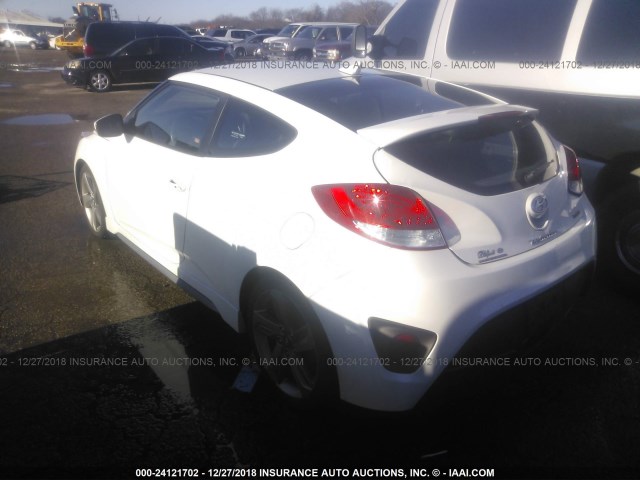 KMHTC6AE3DU144511 - 2013 HYUNDAI VELOSTER TURBO WHITE photo 3