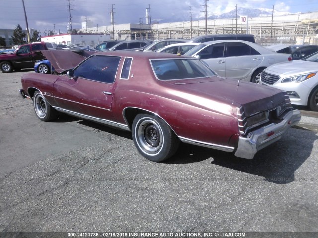 1H57L5Z436247 - 1975 CHEVROLET MONTE CARLO  RED photo 3