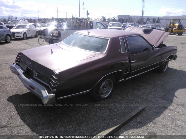 1H57L5Z436247 - 1975 CHEVROLET MONTE CARLO  RED photo 4